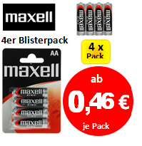 Maxell 24er Pack Mignon ab 3,88 EUR